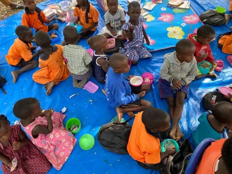 Vulnerable children in Uganda receiving mentorship and care through the Olians Pristine Foundation community support program